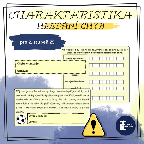 Charakteristika - vyhledávání chyb, sebehodnocení