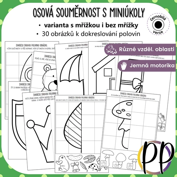 Osová souměrnost s miniúkoly - dokreslovačky